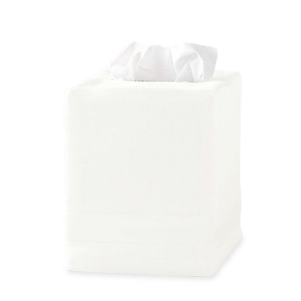Silo Image of Matouk Lowell Tissue Box Cover in Color Ivory/Ivory