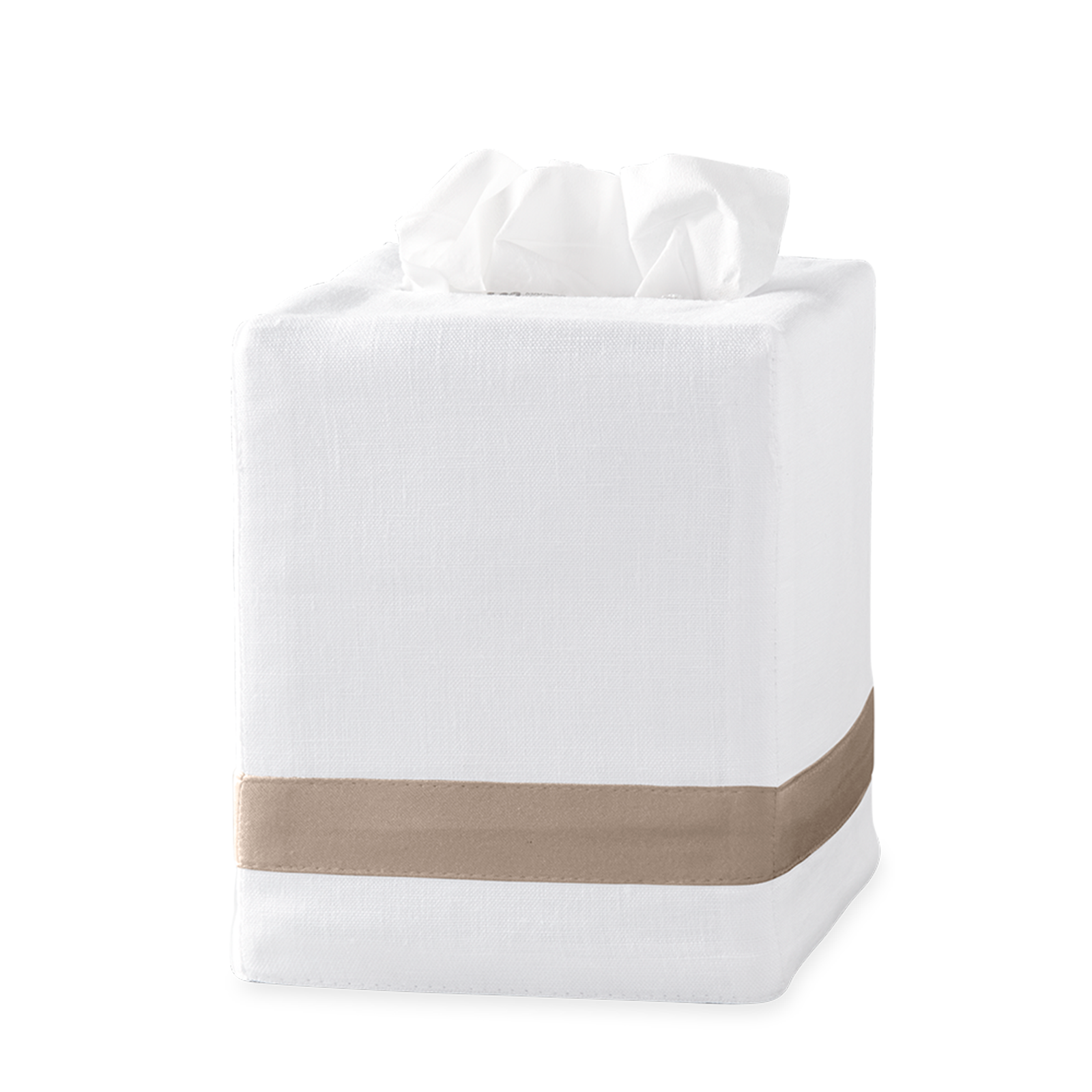 Silo Image of Matouk Lowell Tissue Box Cover in Color Khaki