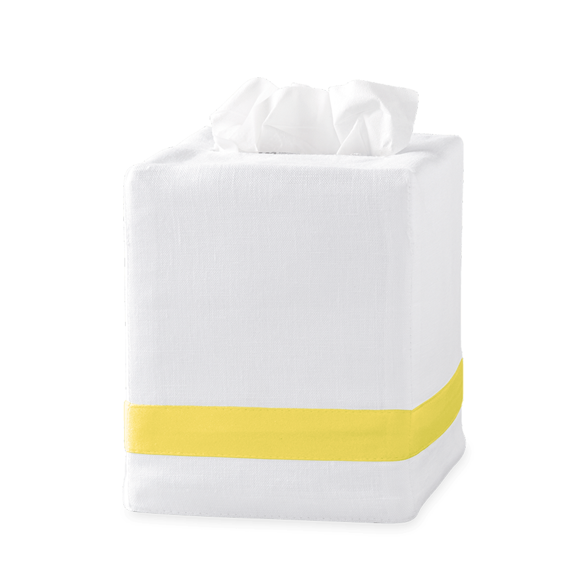Silo Image of Matouk Lowell Tissue Box Cover in Color Lemon