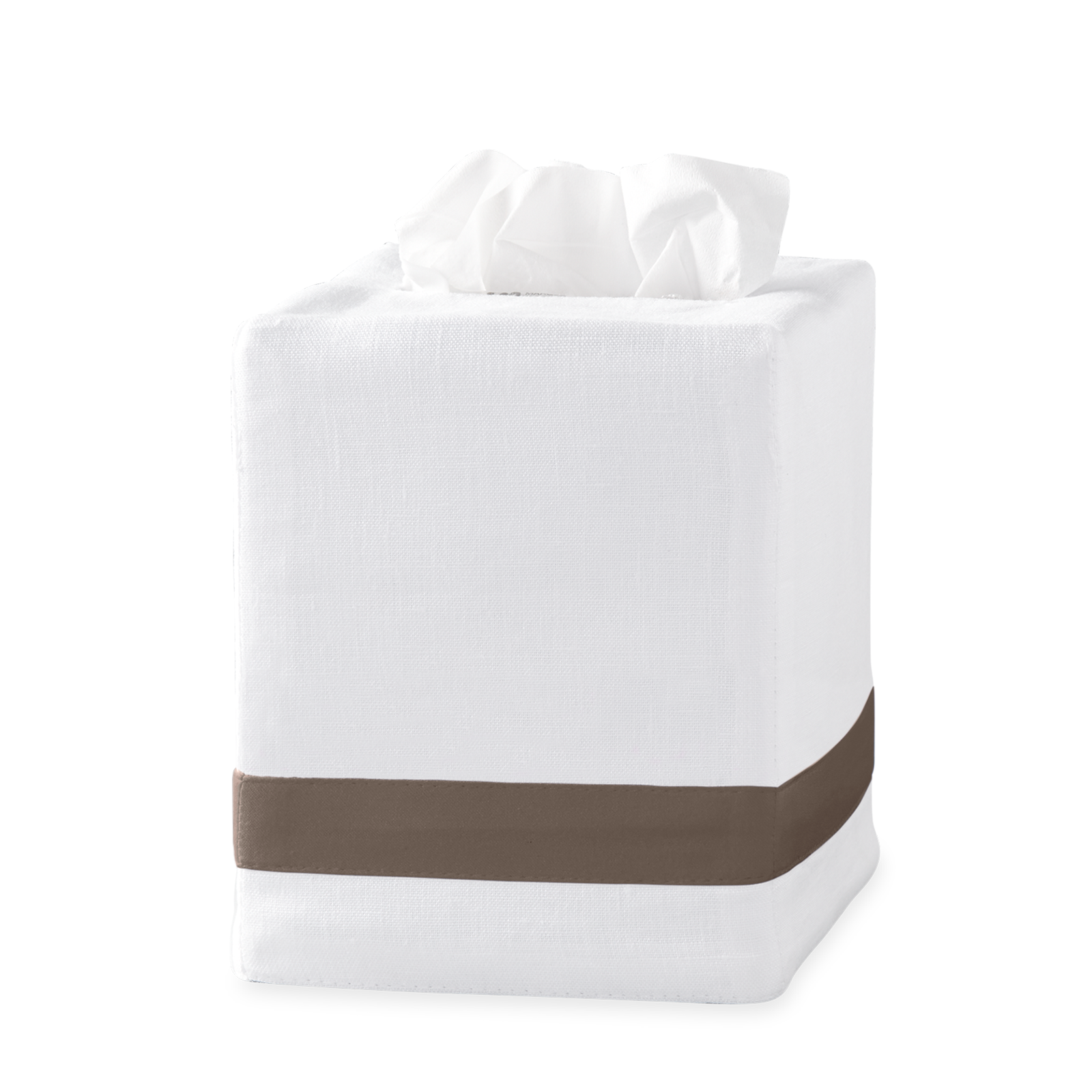 Silo Image of Matouk Lowell Tissue Box Cover in Color Mocha