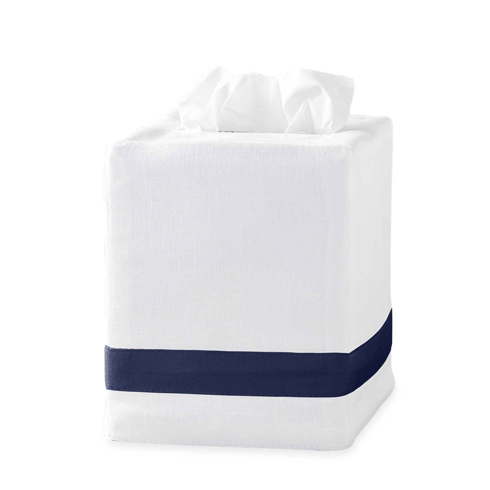 Silo Image of Matouk Lowell Tissue Box Cover in Color Navy