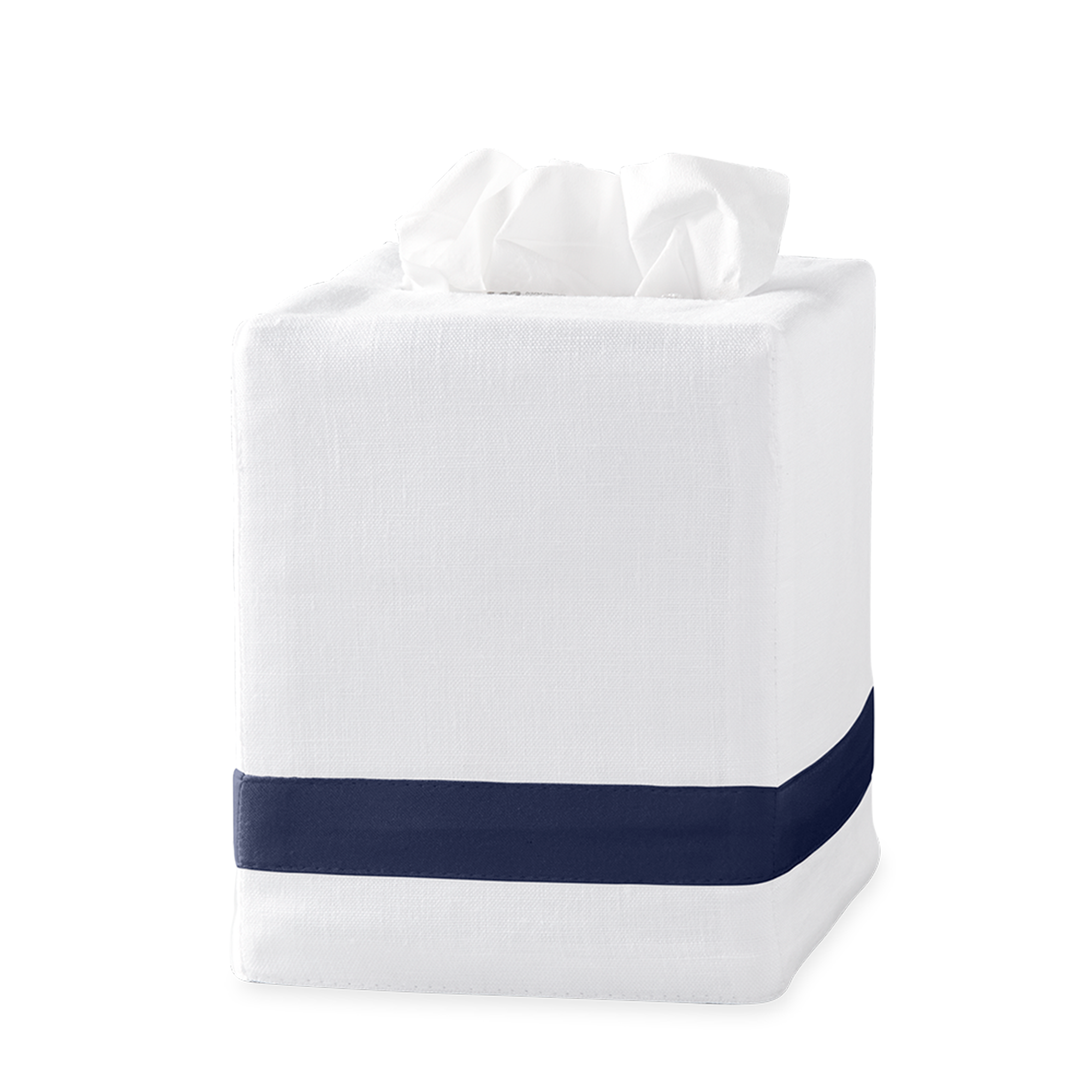 Silo Image of Matouk Lowell Tissue Box Cover in Color Navy