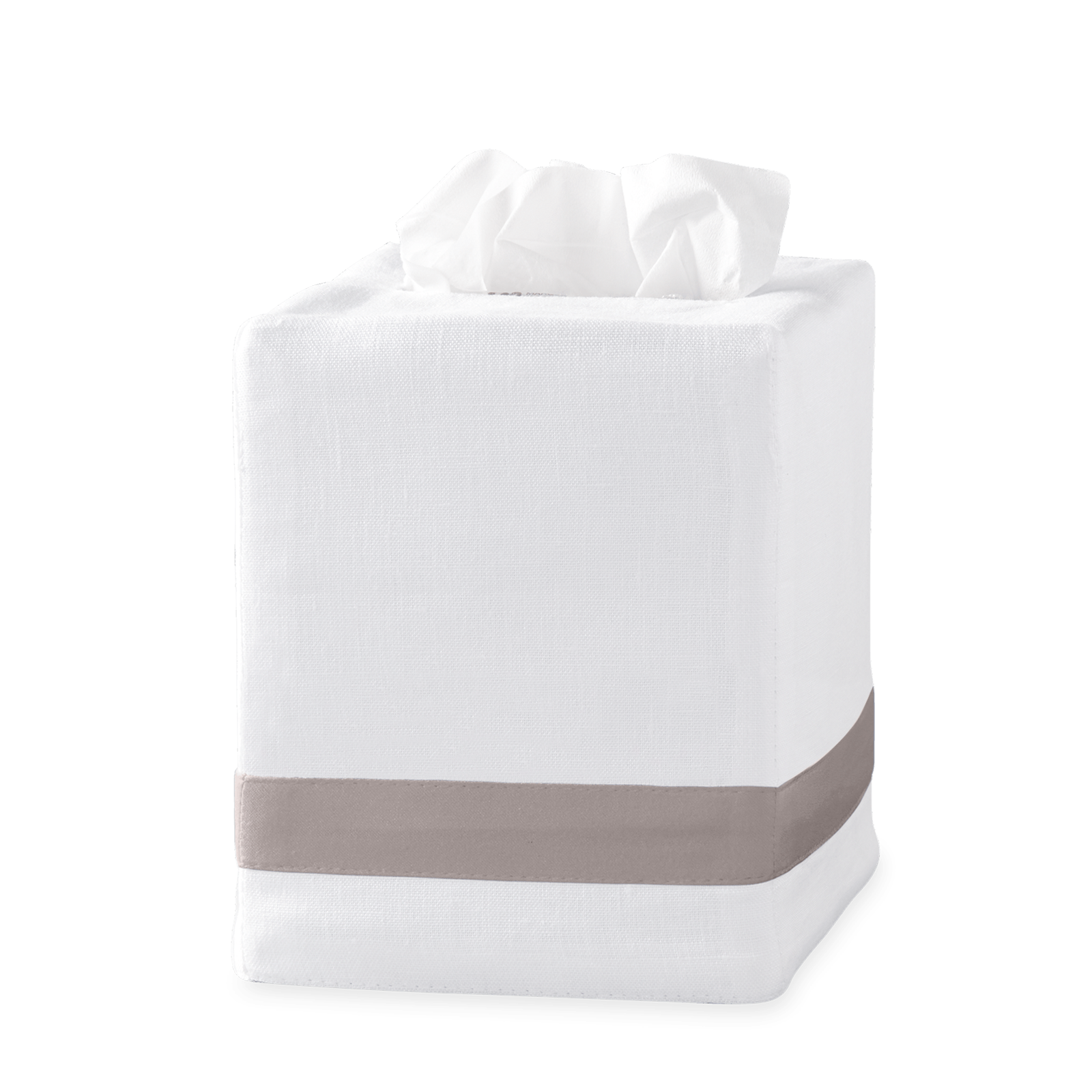 Silo Image of Matouk Lowell Tissue Box Cover in Color Platinum