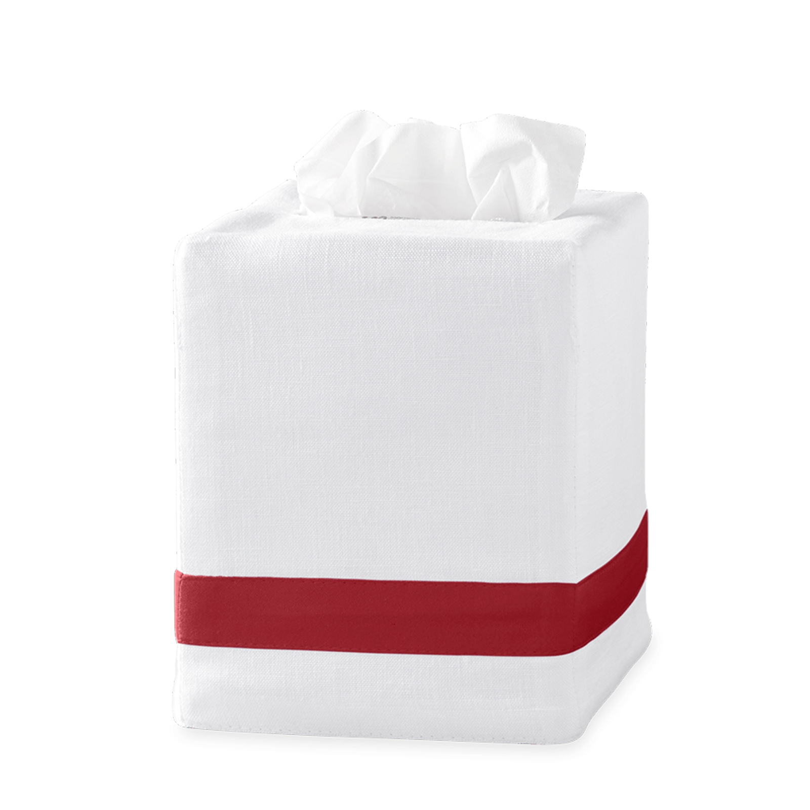 Silo Image of Matouk Lowell Tissue Box Cover in Color Scarlet