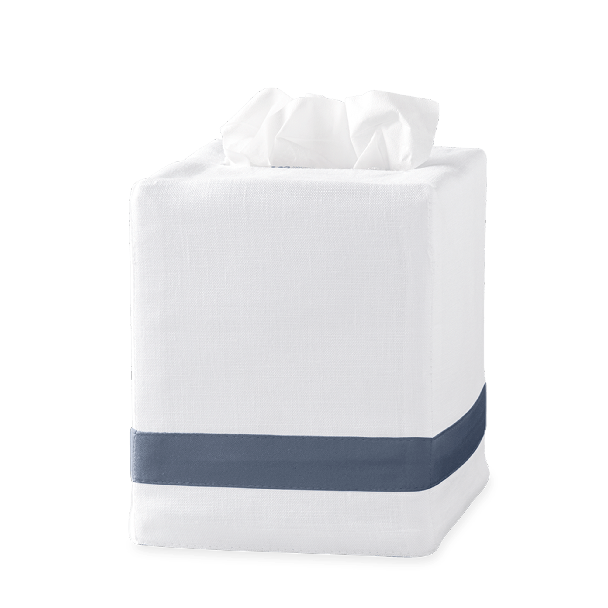 Silo Image of Matouk Lowell Tissue Box Cover in Color Steel Blue