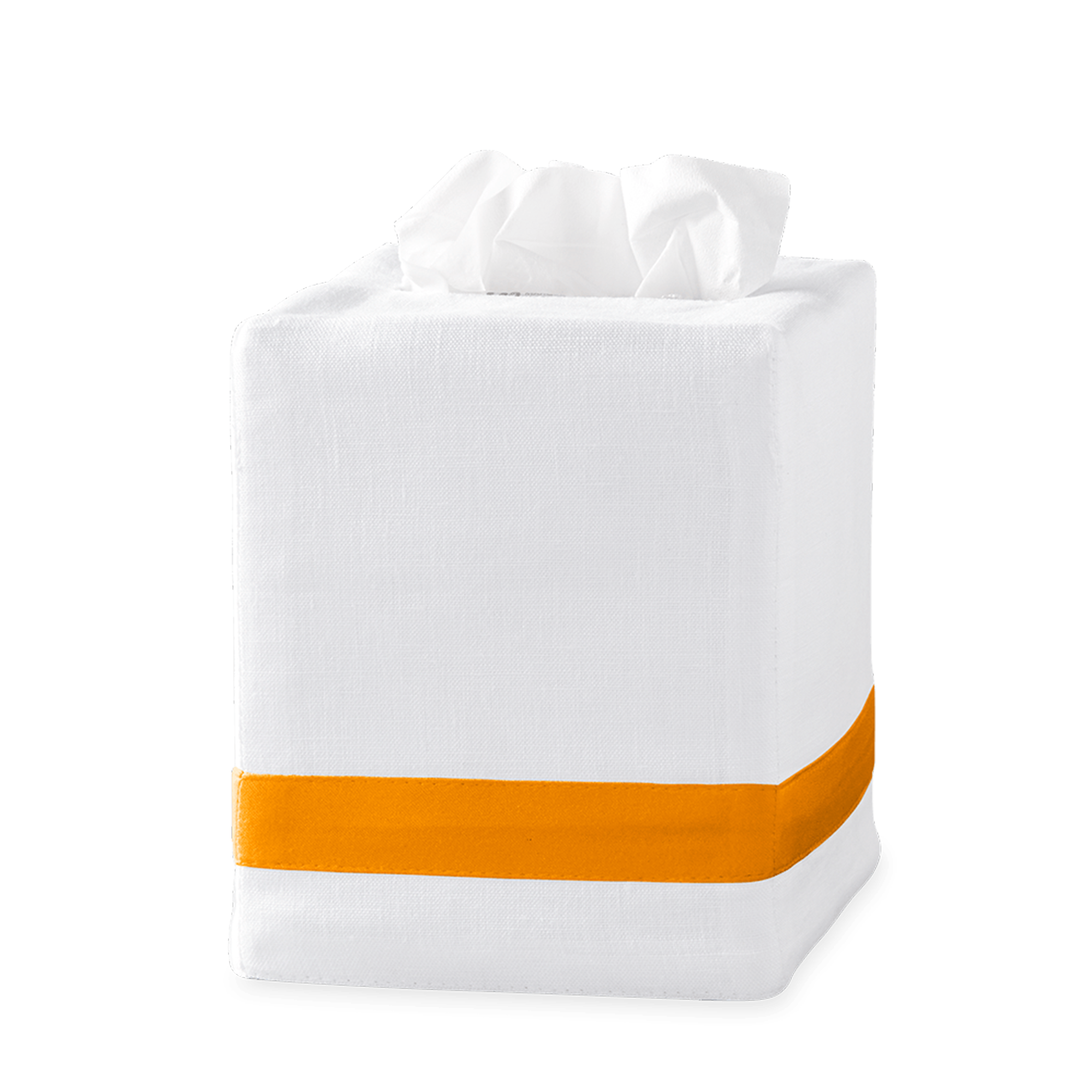 Silo Image of Matouk Lowell Tissue Box Cover in Color Tangerine