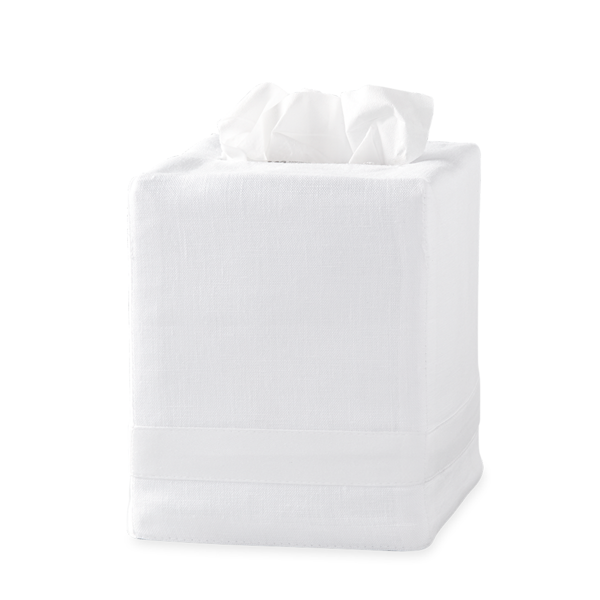 Silo Image of Matouk Lowell Tissue Box Cover in Color White