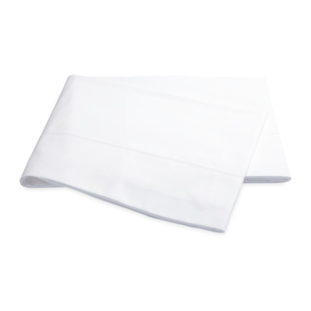 Flat Sheet of Matouk Luca Hemstitch Bedding in White Color