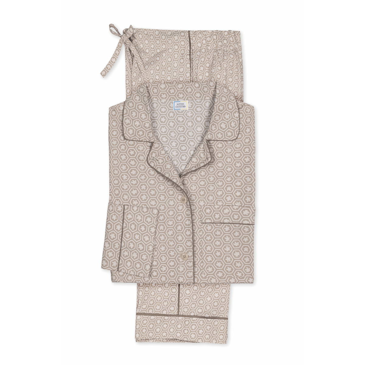 Laid Flat Matouk Luca Pajama Set in Levi Dune