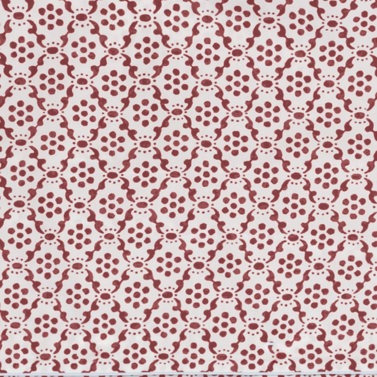 Fabric Closeup of Matouk Luca Sleep Shirt in Laksha Carnelian color