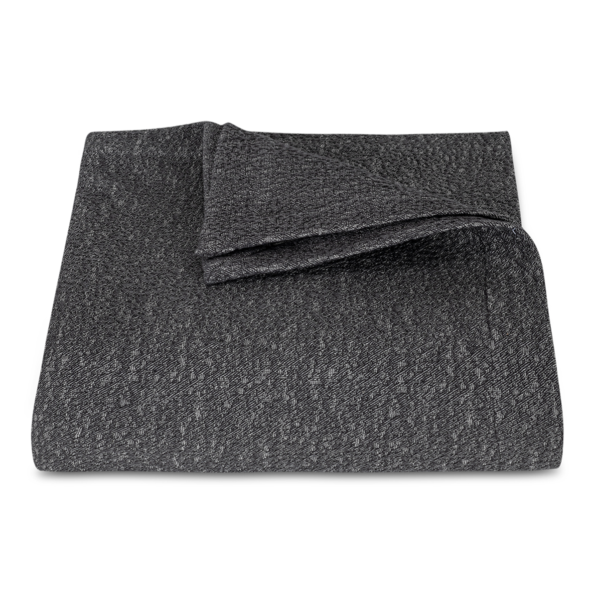 Folded Coverlet of Matouk Malibu Bedding in Color Charcoal