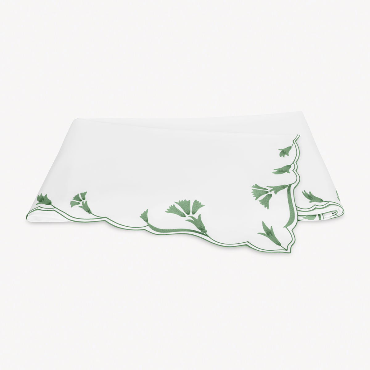 Folded Flat Sheet of Matouk Marcella Bedding in Clover