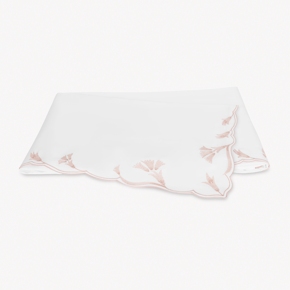 Folded Flat Sheet of Matouk Marcella Bedding in Pink