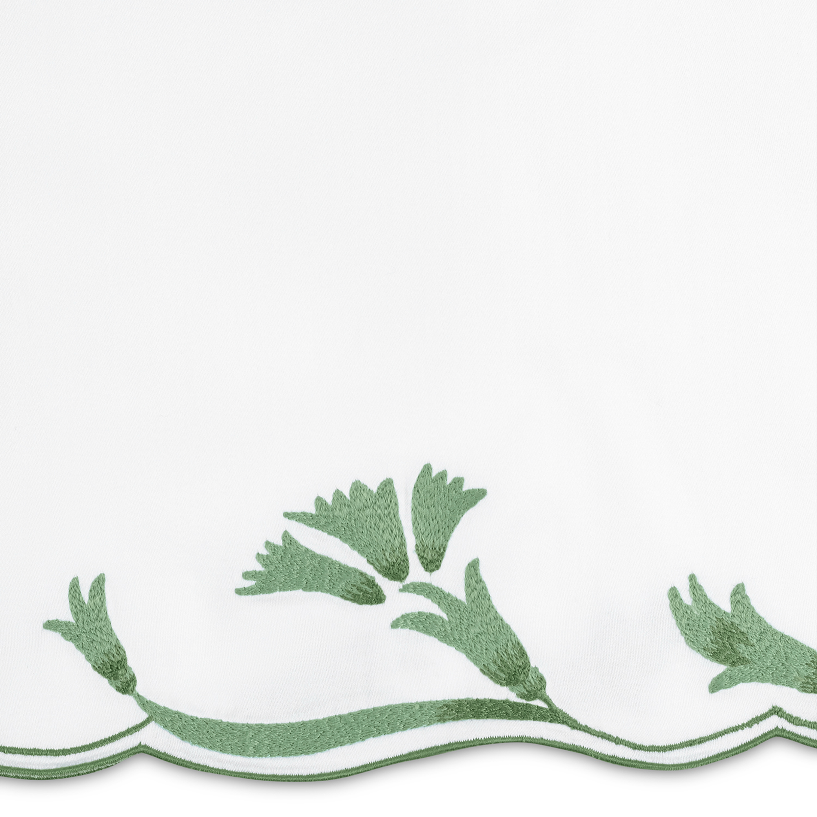 hero image of Matouk Marcella in clover with Cosmo shams at the back