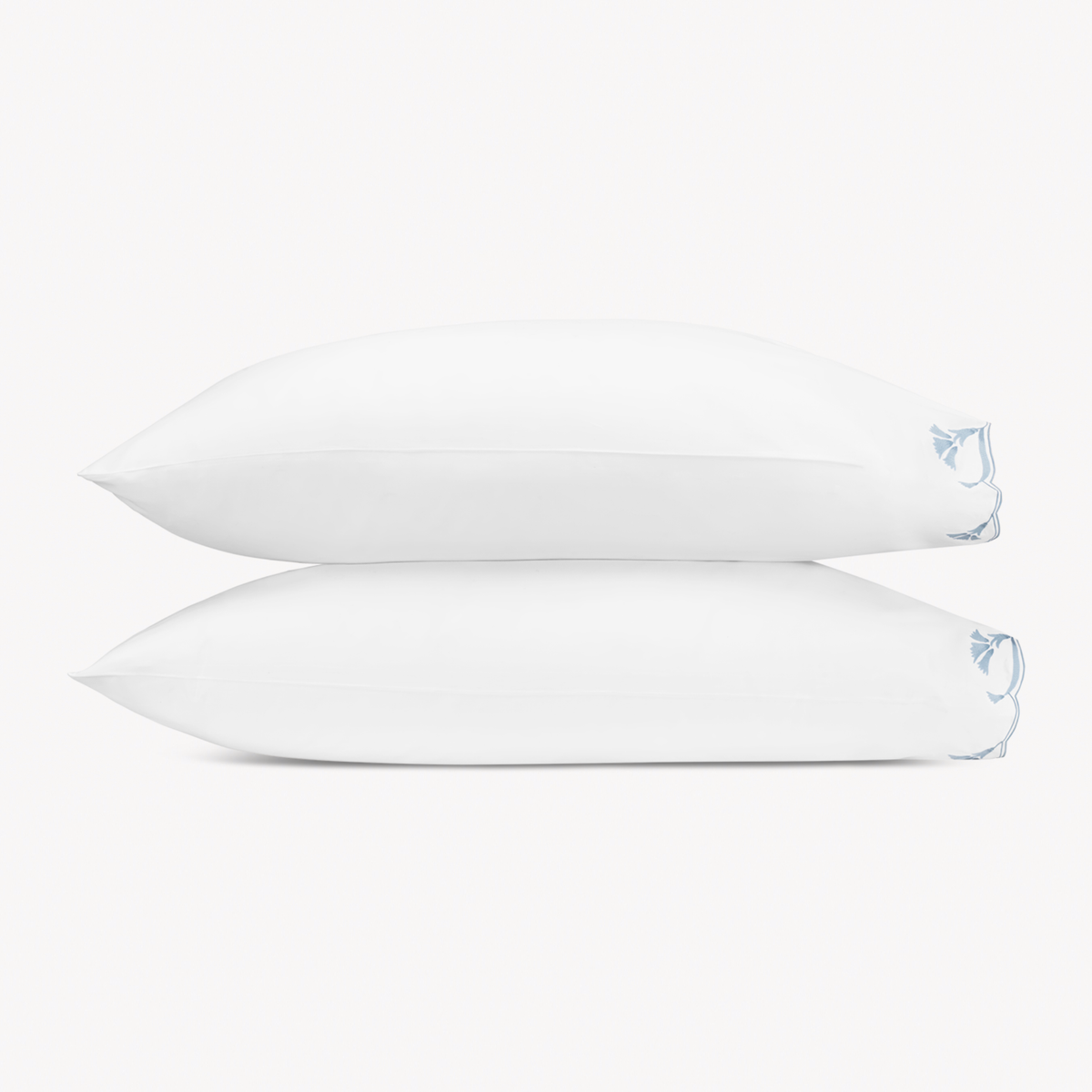 Pair of Pillowcases of Matouk Marcella Bedding in Hazy Blue