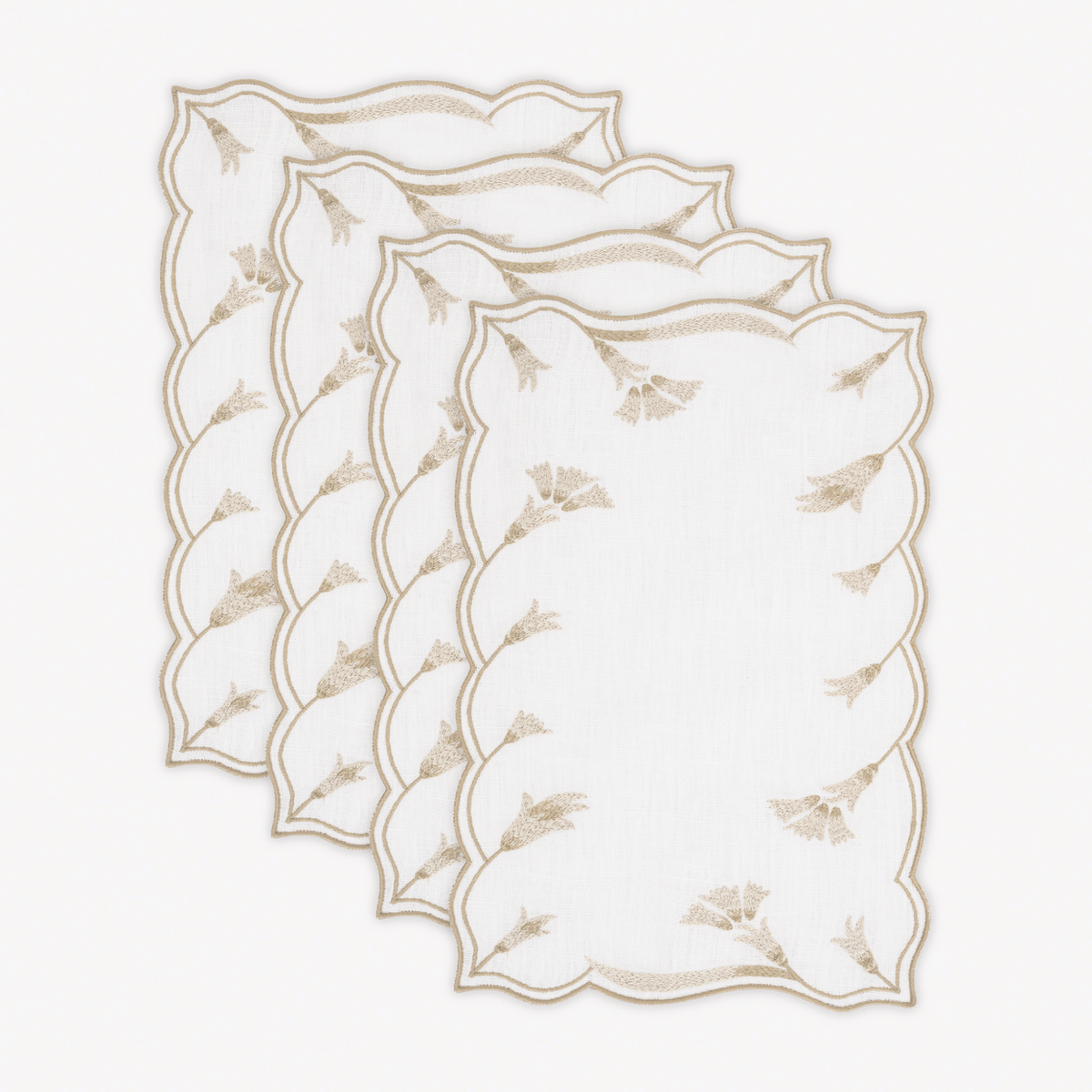 Matouk Marcella Oblong Cocktail Napkins in Dune color