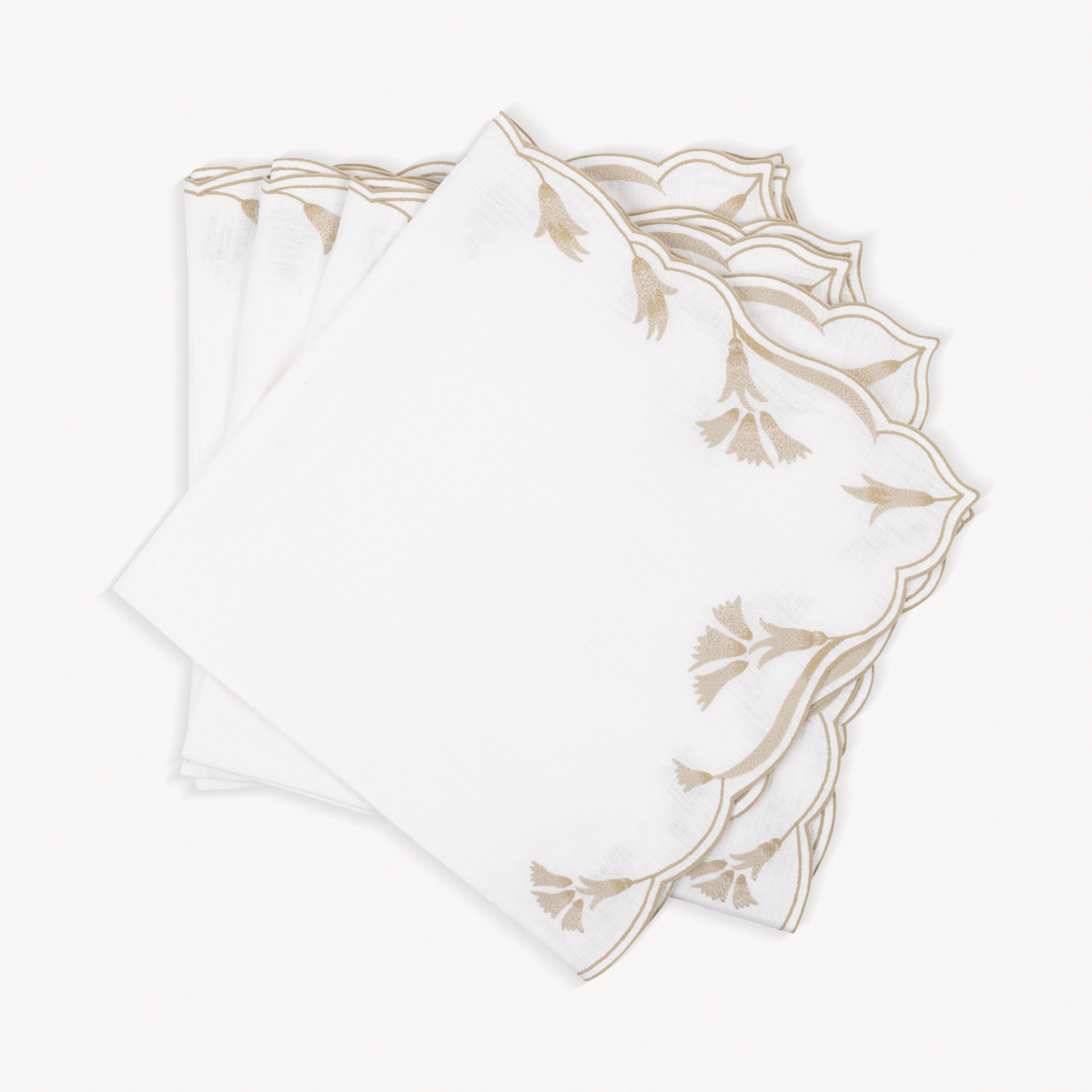 Matouk Marcella Dinner Napkins in Dune color