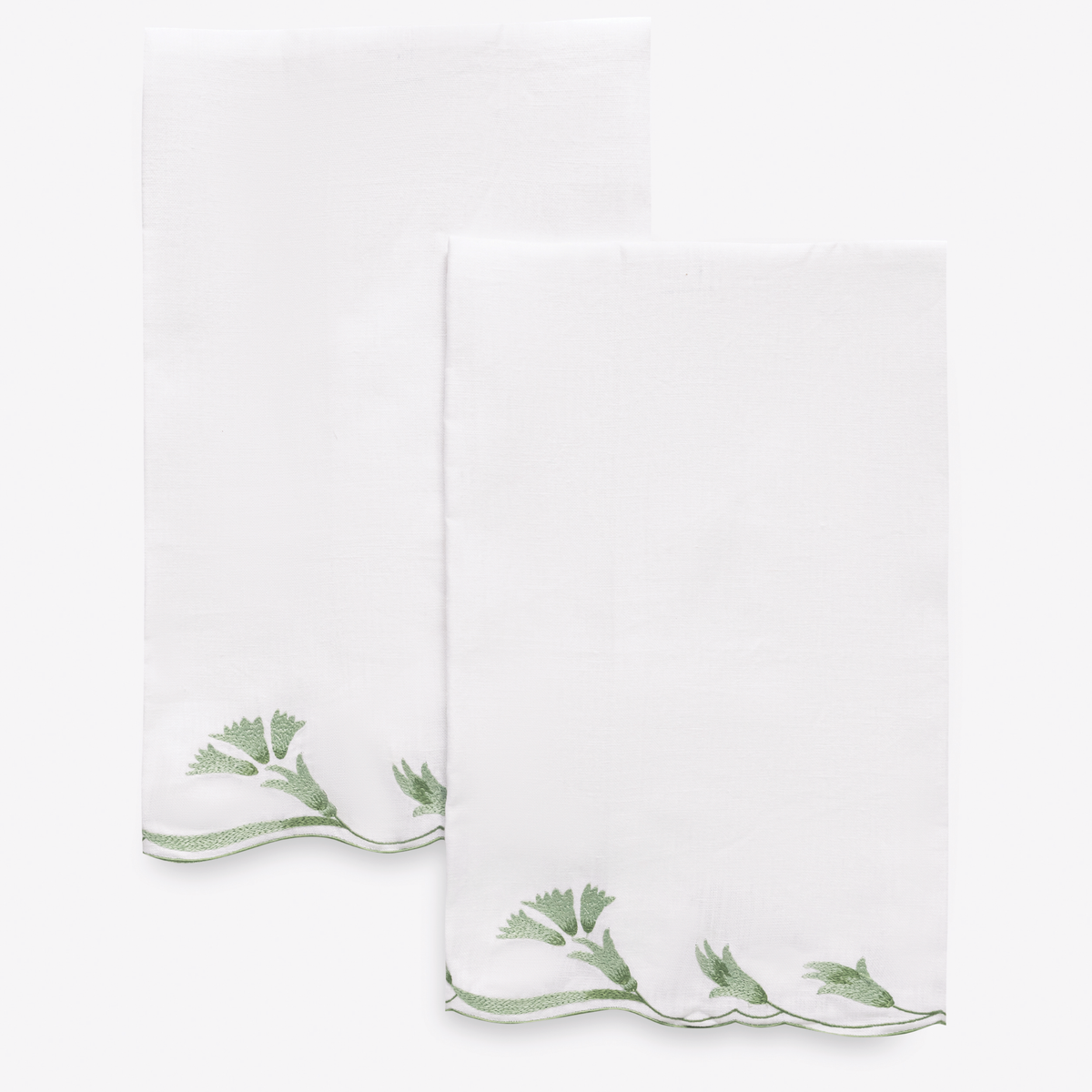 Pair of Matouk Marcella Guest Towels in Clover color