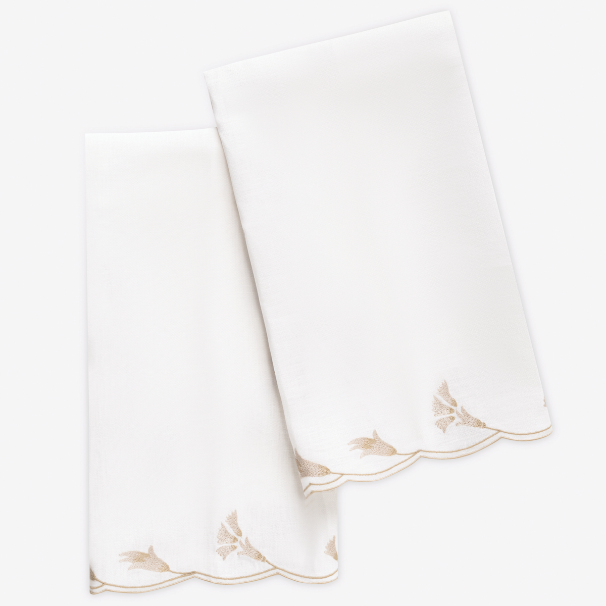 Pair of Matouk Marcella Guest Towels in Dune color