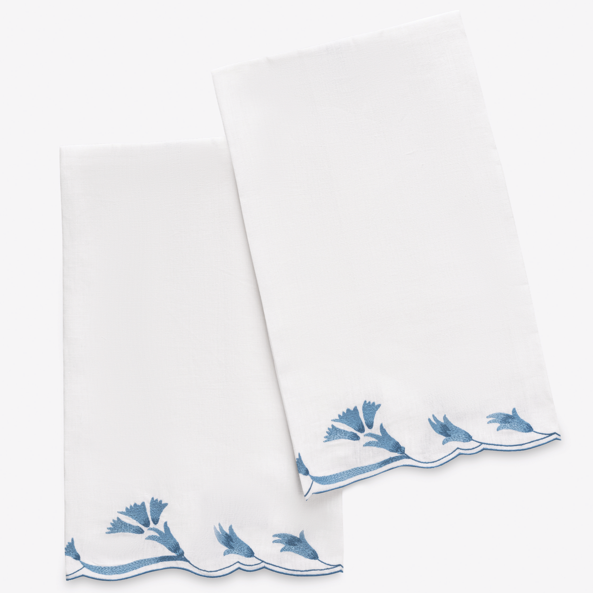 Pair of Matouk Marcella Guest Towels in Lapis color