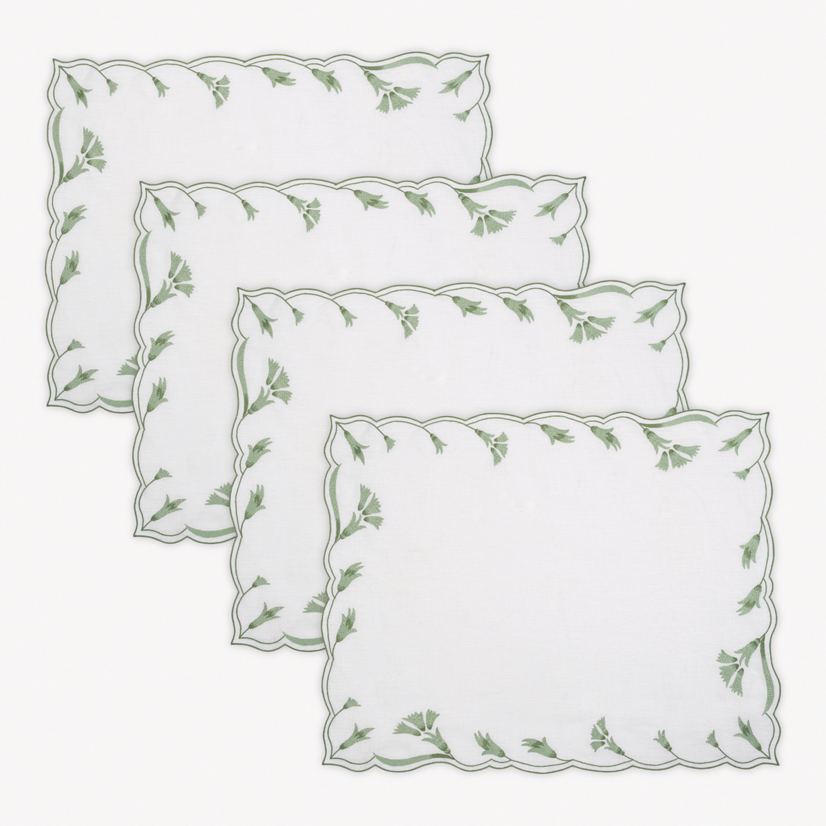 Placemats of Matouk Marcella Table Linens in Clover color