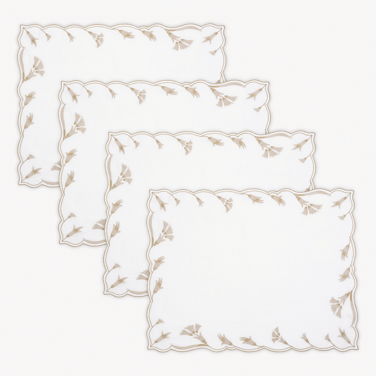 Placemats of Matouk Marcella Table Linens in Dune color