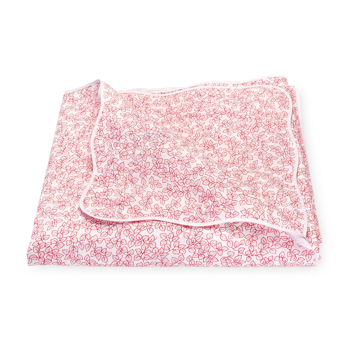 Folded Duvet Cover of Matouk Margot Bedding in Blush Color