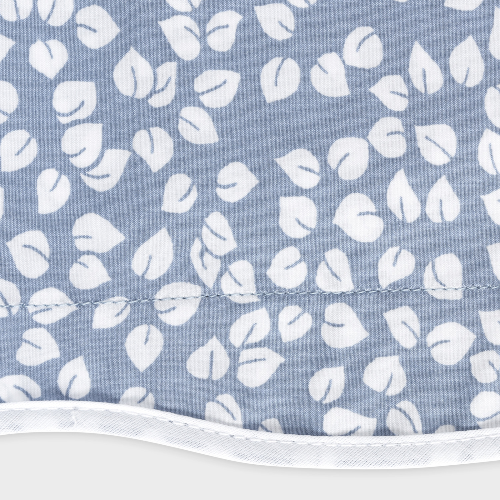 Full Bed Dressed in Matouk Margot Bedding in Hazy Blue Reverse Color