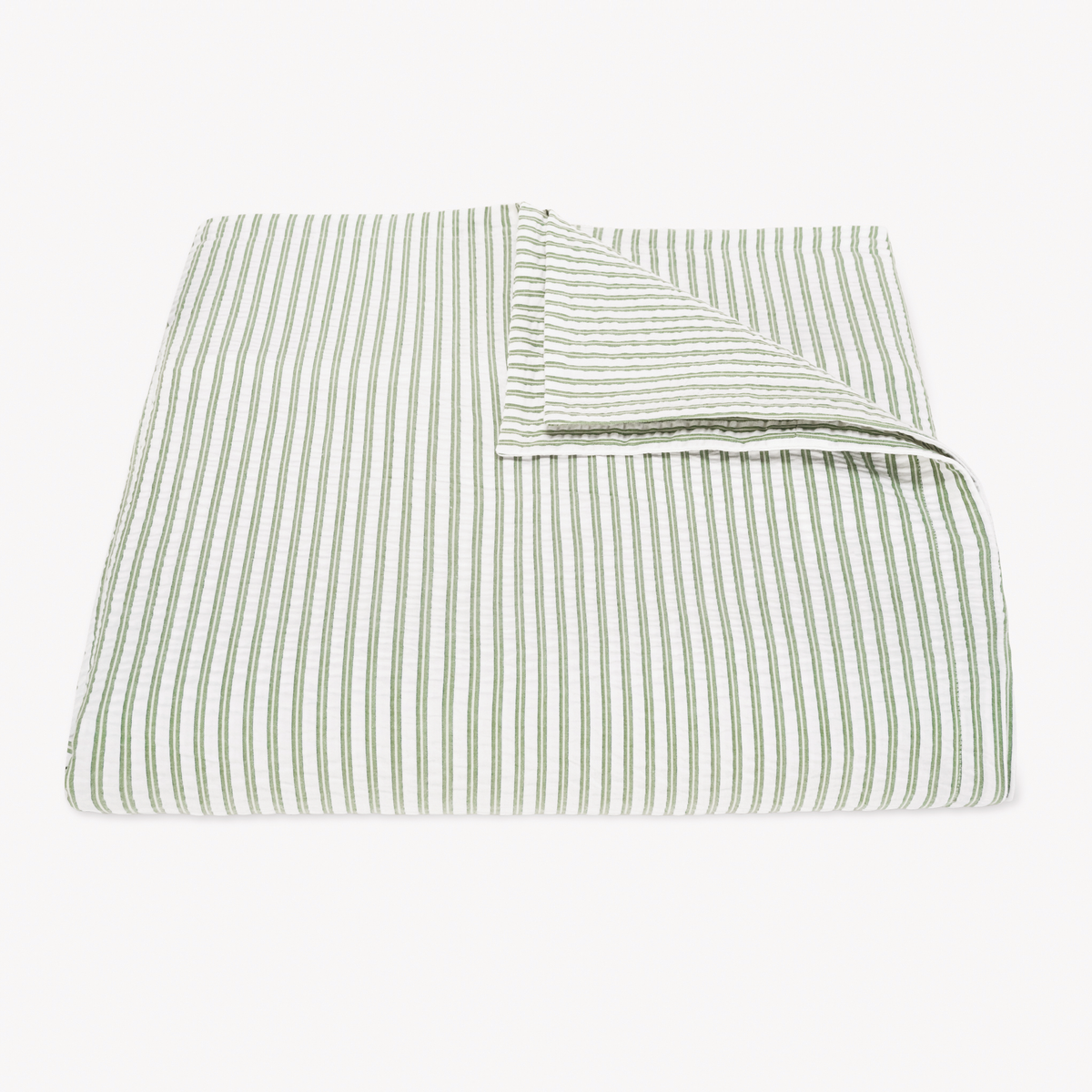 Folded Palm striped cotton seersucker Duvet Cover from Matteo Bedding