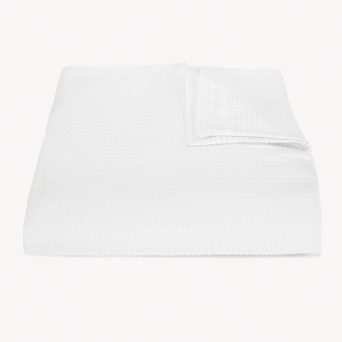 Folded White striped cotton seersucker Duvet Cover from Matteo Bedding