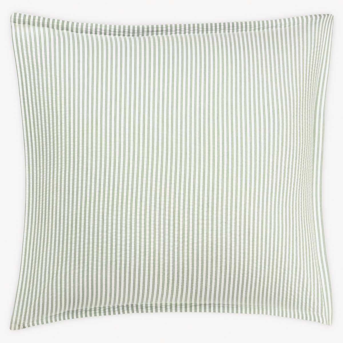 Euro Sham in Palm stripes, inspired by cotton seersucker bedding from the Matouk Matteo Collection