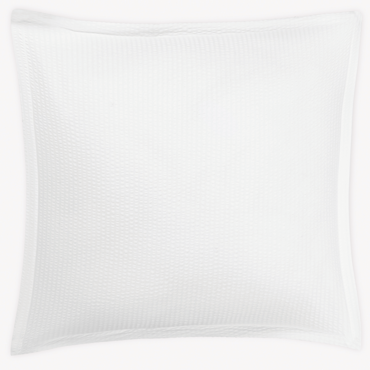 Euro Sham in White stripes, inspired by cotton seersucker bedding from the Matouk Matteo Collection