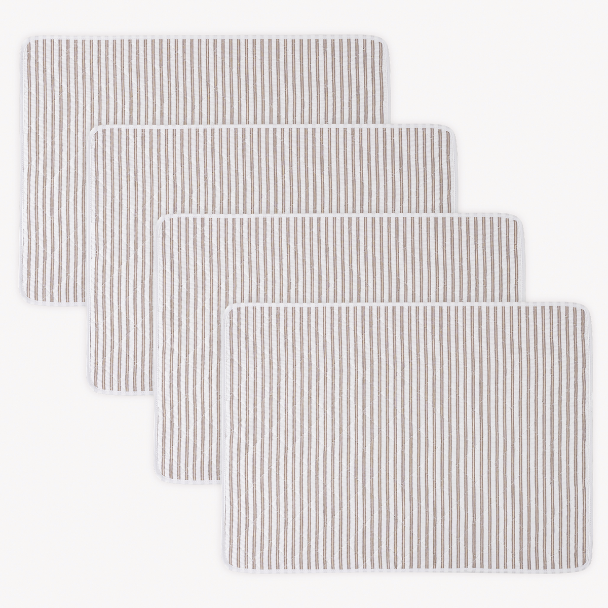 Four rectangular 100% cotton Matouk Matteo Placemats in Bark color