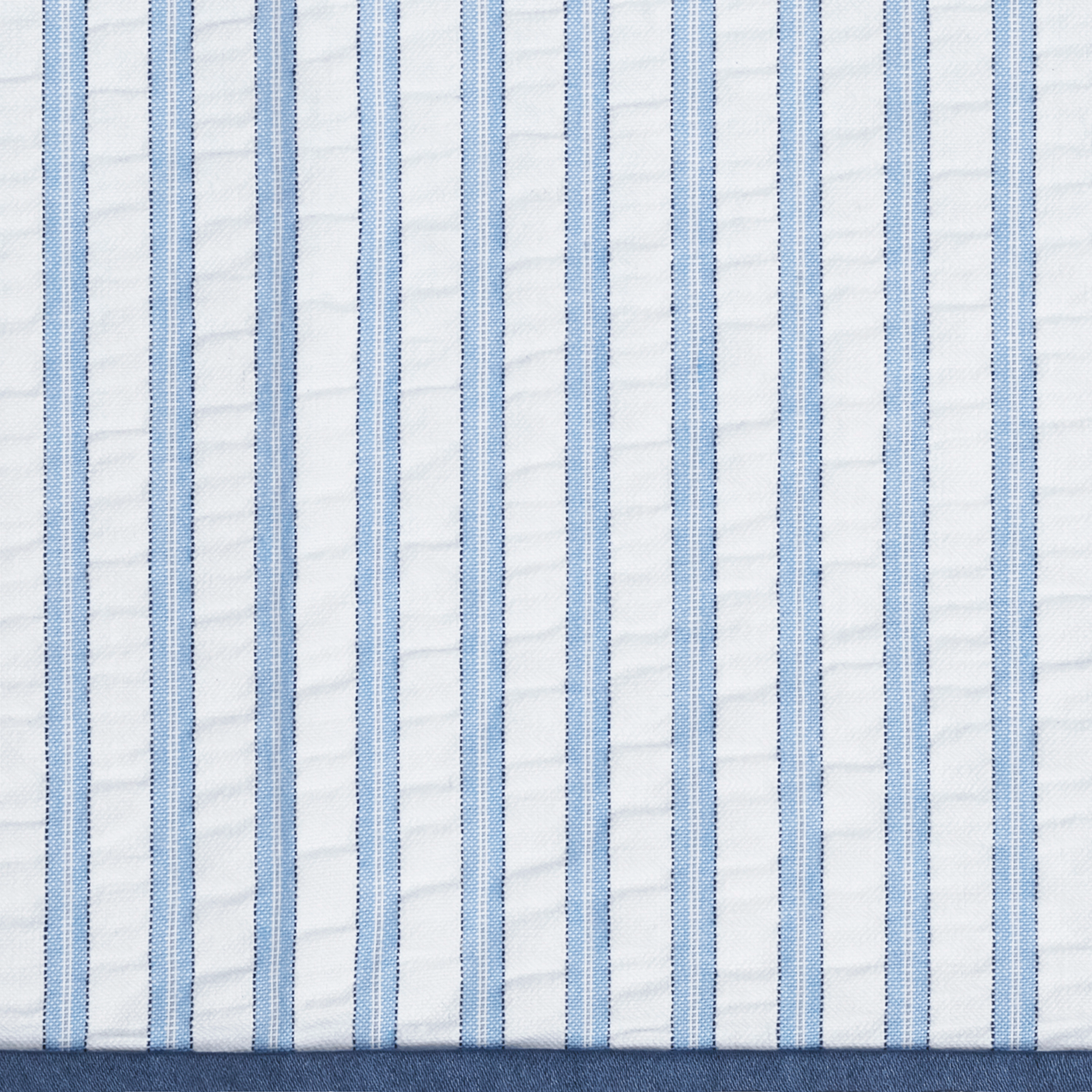 Woman wearing the Matouk Matteo Pajama Shirt in Azure - front view