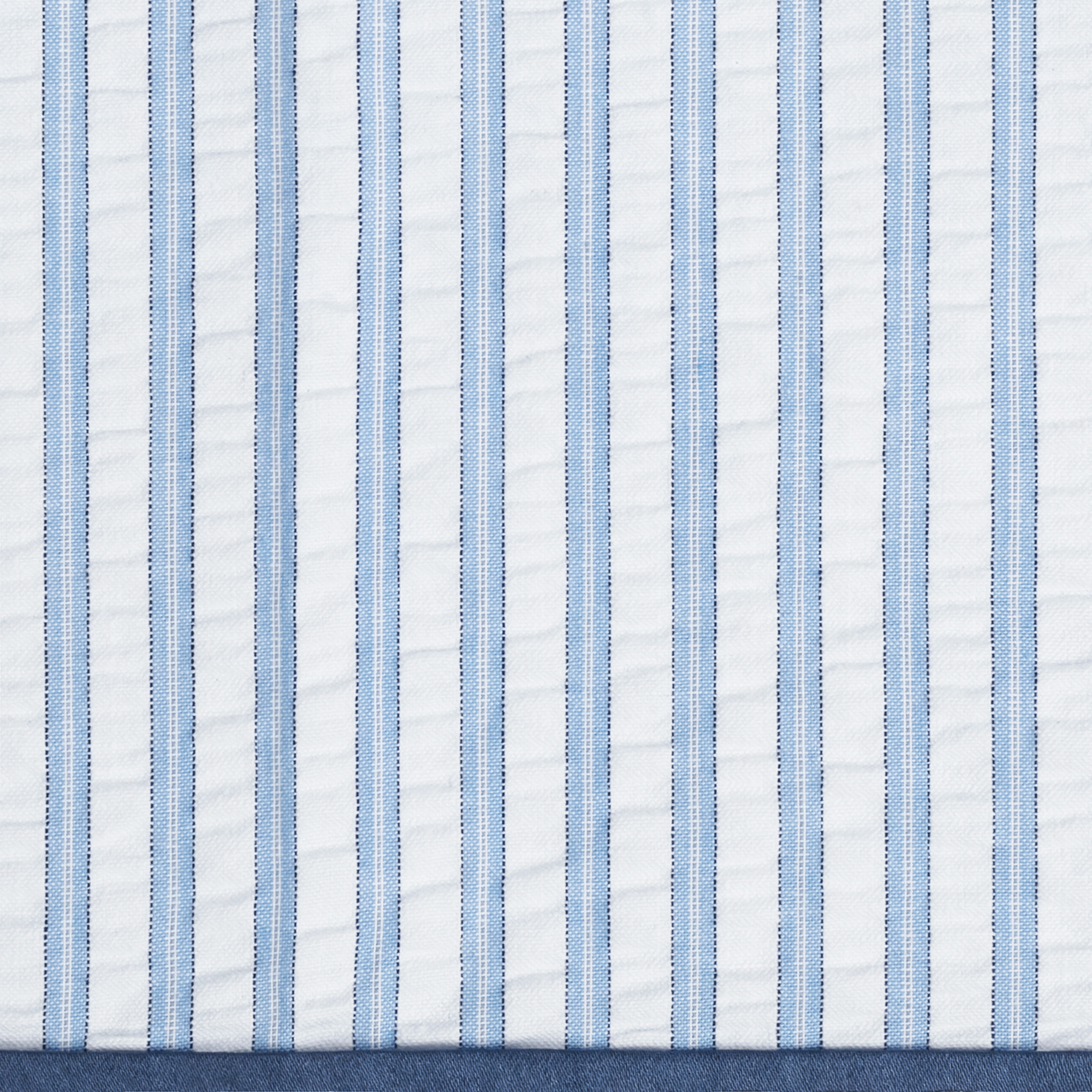 Woman wearing the Matouk Matteo Pajama Shirt in Azure - front view