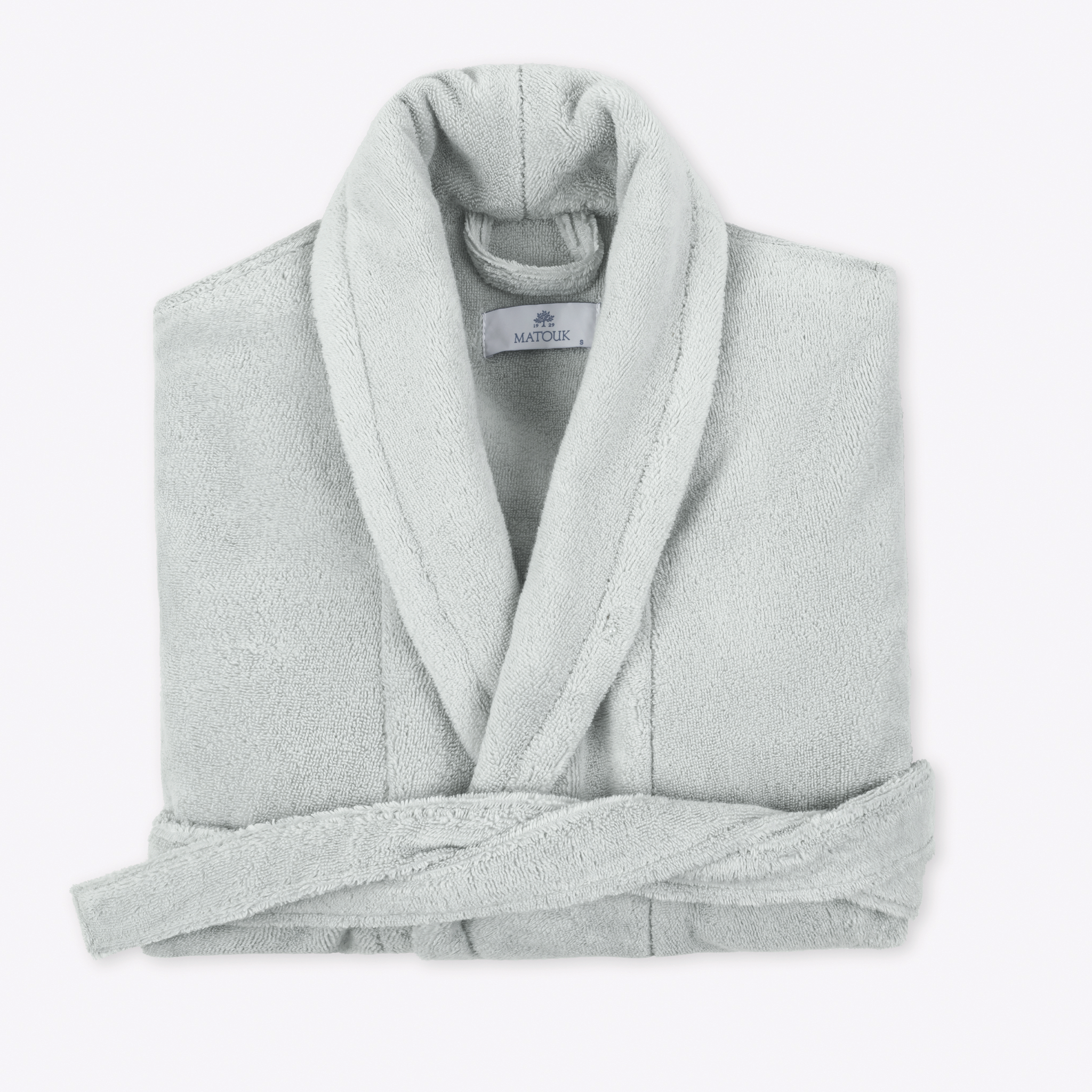 Folded Rpbe Matouk Milagro Bath Robe (Pool) | Soft and Cozy Luxury Robe - FLandB.com