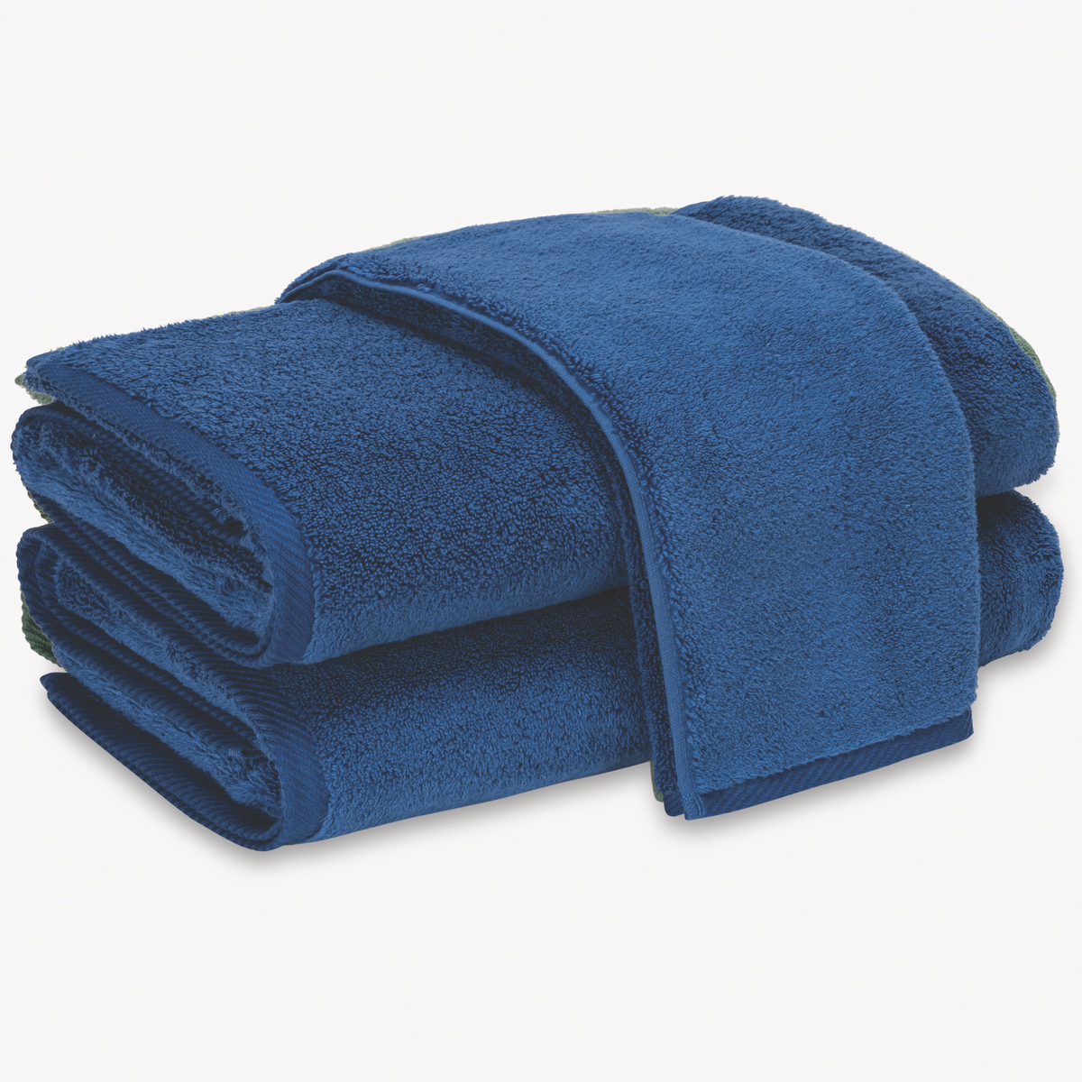 Long-Staple Cotton Fibers of Matouk Milagro Bath Towels in Lapis color