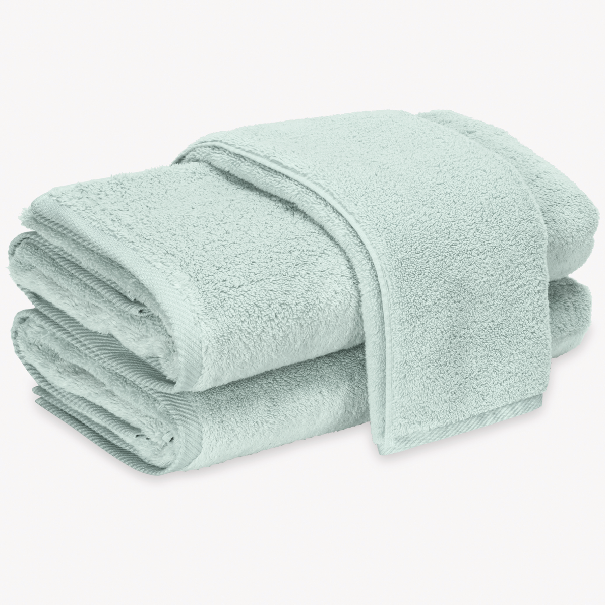 Long-Staple Cotton Fibers of Matouk Milagro Bath Towels in Opalite color