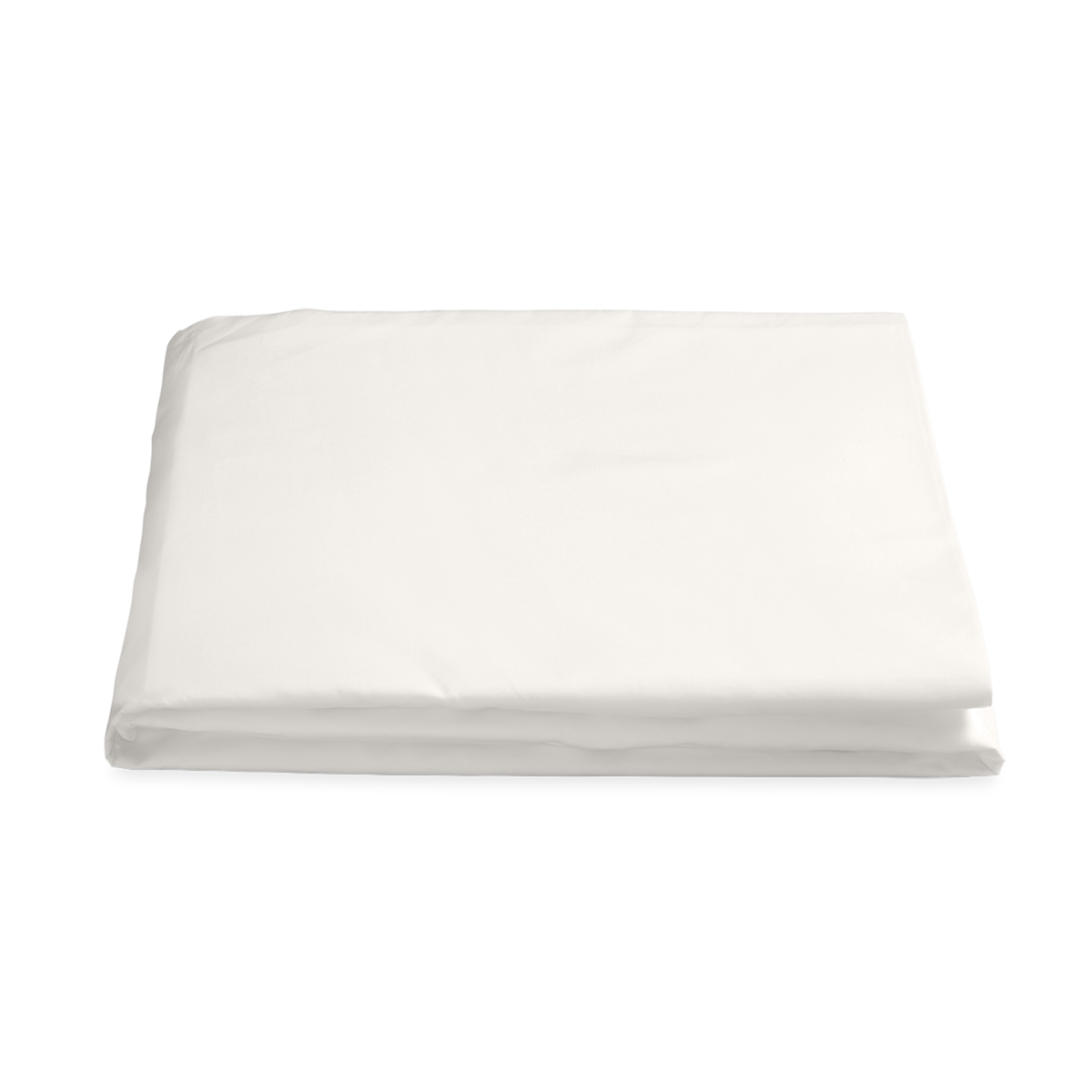 Folded Fitted Sheet of Matouk Milano Hemstitch Bedding in Color Bone