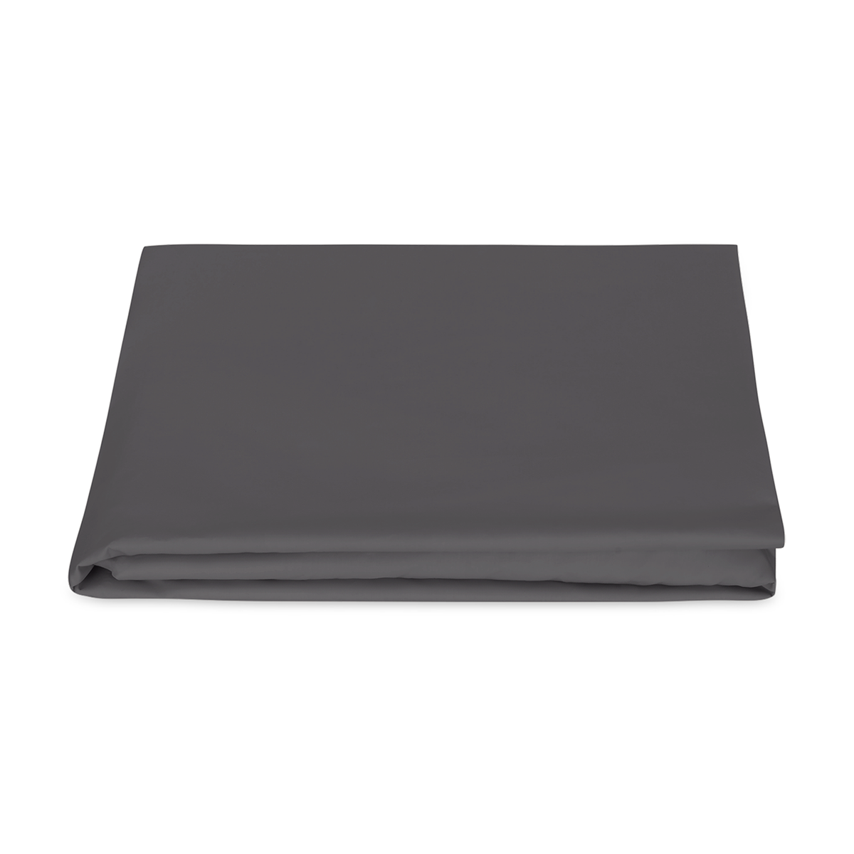 Folded Fitted Sheet of Matouk Milano Hemstitch Bedding in Color Carbon