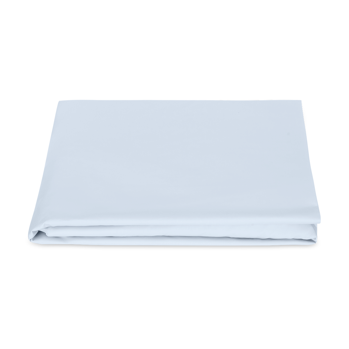 Folded Fitted Sheet of Matouk Milano Hemstitch Bedding in Color Sky