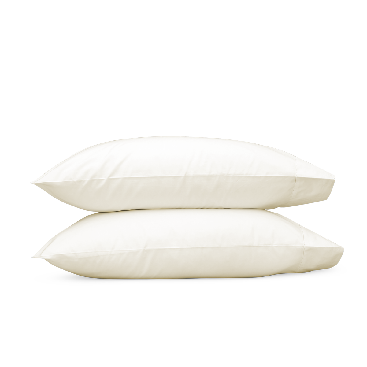 Pair of Pillowcase of Matouk Milano Hemstitch Bedding in Color Ivory
