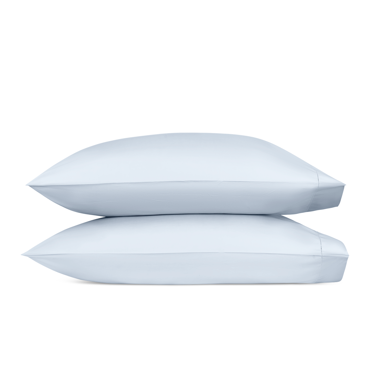 Pair of Pillowcase of Matouk Milano Hemstitch Bedding in Color Sky