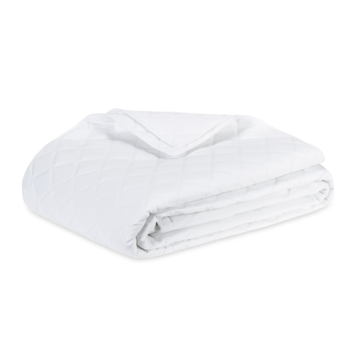 Folded Coverlet in Matouk Milano Quilt Bedding in Color White