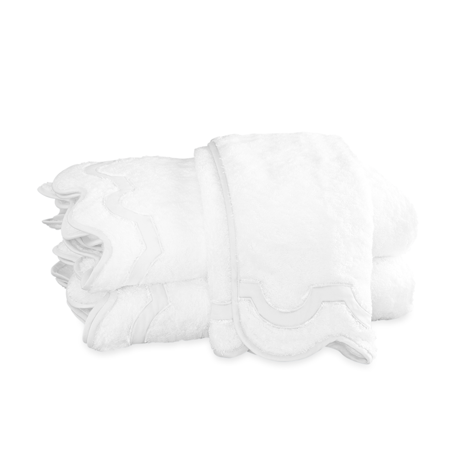 Folded Matouk Mirasol Bath Towels in Bone Color