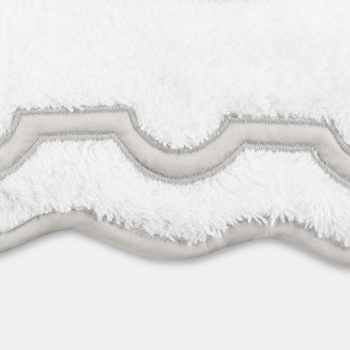 Swatch Sample of Matouk Mirasol Bath Towel in Silver Color