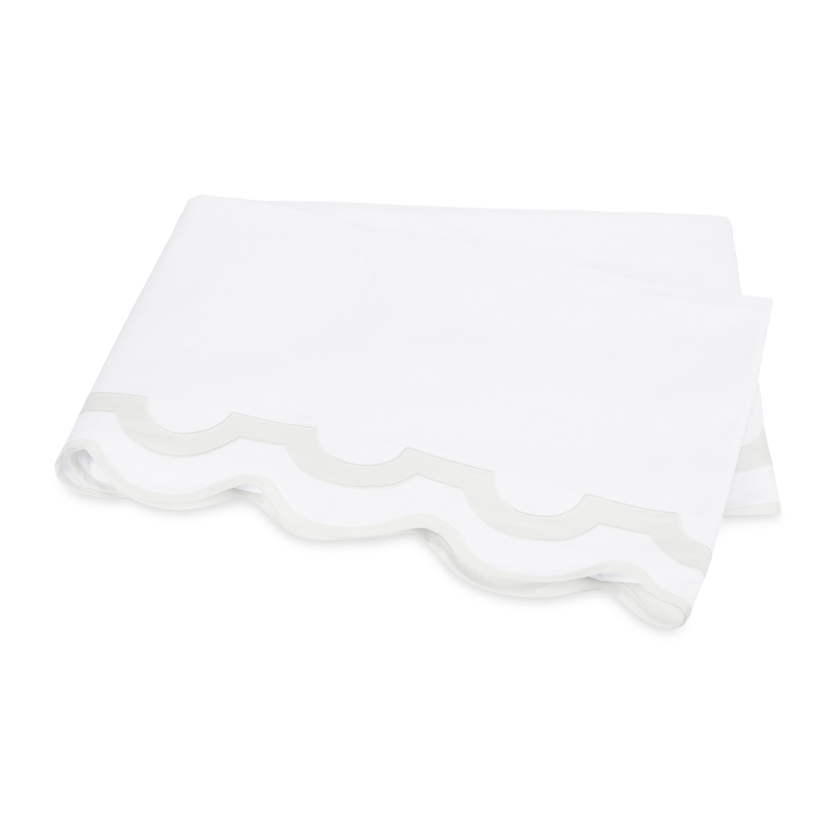 Folded Flat Sheet of Matouk Mirasol Collection in Bone Color