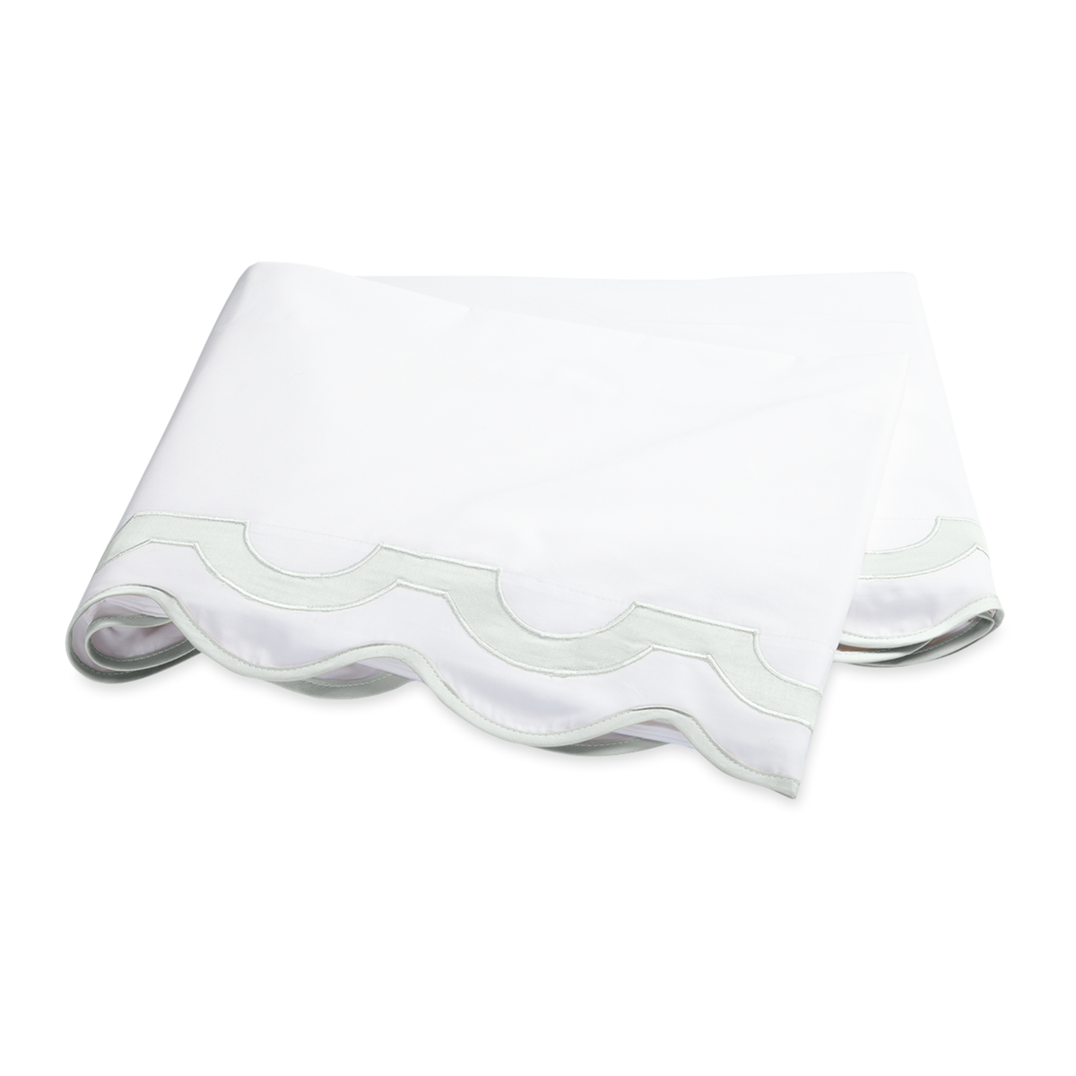 Folded Flat Sheet of Matouk Mirasol Collection in Opal Color