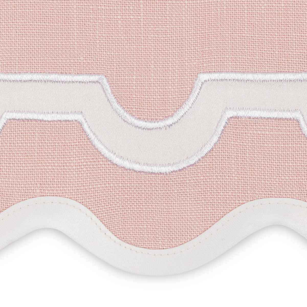 Swatch Sample of Matouk Mirasol Guest Towels in Pink and Bone Color