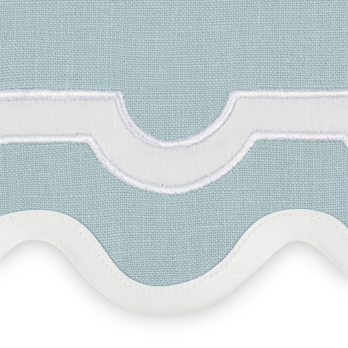 Swatch Sample of Matouk Mirasol Guest Towels in Sky and Bone Color